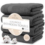 Maura Soft, Plush and Highly Absorbent Turkish Bath Towels Set, Space Grey -4 Pieces