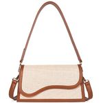 Telena Crossbody Bags for Women Top Handle Clutch Handbag Women's Crossbody Handbags Beige with Brown