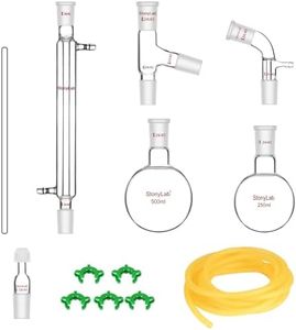 stonylab Glass Distillation Apparatus, Simple Distillation Kit with 24/40 Joint and 500 ml Reaction Flask for Normal Pressure/Low Vacuum Distillation Lab Glassware Kit