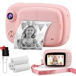 Misilmp Instant Camera for Kids, Kids Digital Camera 3.5 Inch No Ink Instant Kids Camera with Print Paper & 32GB TF Card, 1080P Video Photo Print Camera Kids Boys Toys Gift for Girls Age 3-14 (Pink)