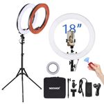 NEEWER Ring Light Kit: 18"/45cm Outer 55W 5600K Dimmable LED Ring Light, Softbox Diffuser, Light Stand, Carrying Bag for Camera, Smartphone, YouTube, TikTok, Self Portrait Shooting, Black