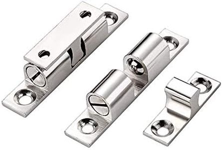 RuoFeng 70mm Furniture Cabinet Door Nickel Plated Copper Dual Ball Roller Catch Latch 10 Pcs