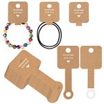 200PCS Self Adhesive Bracelet Display Cards, 4"x1.5" Kraft Handmade with Love Blank Necklace Cards, Jewelry Packaging for Selling, Personalized Hanging Display Cards for Jewelry, Bracelet and Necklace