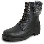 kozi Canada Women Waterproof Ankle Winter Casual Bootie WILLOW Fur Boot with Size Zipper Black Women Size 8