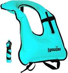 Lyuwpes Snorkel Vest Inflatable Snorkeling Jackets Adult Free Diving Swimming Safety Vests Man Women Blue