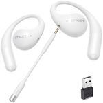 EMEET Airflow Open Ear Headphones, Bluetooth 5.3 Wireless Headsets with Detachable Microphone, 40 Hours Playtime, IPX5, Wireless Earbuds, Multipoint Pairing, App Control, Ultra Comfort (White)