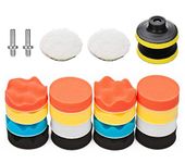 VASLON 3 inch Car Polishing Buffing Waxing Kit Polisher Sponge Pads Set with Drill Adapter for Vehicle Waxing Boat Polishing (22PCS)