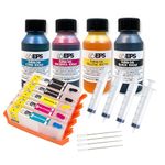 EPS Edible Printer Refill Kit with Refillable Edible Ink Cartridges and Edible Ink Set for Canon TS705(a) - 580/581 Cartridges