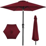 Best Choice Products 10ft Steel Market Outdoor Patio Umbrella w/Crank, Tilt Push Button- Burgundy