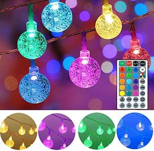 Mocalido 50ft Color Changing Globe String Lights Indoor, Bedroom Hanging Lights 75 LED USB Powered for Room with Remote Control, Colored Ball Lights for Classroom Christmas Halloween