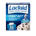 Lactaid Fast Act Lactose Intolerance, Lactase Enzyme Pills 32 single-dose pouches