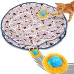 PUHOHUN Cat Toys Ball for Indoor Adult Cats - Interactive Automatic Cat Ball Toy | Fast Rolling & Motion Activated Chirping | Hide and Seek Mouse Catching Game | Stimulates Hunting Instincts (Blue)