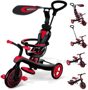 Globber - EXPLORER TRIKE 4 en 1 - Tricycle évolutif & draisienne pour les tout-petits âgés de 10m+ à 5 ans + , Rouge