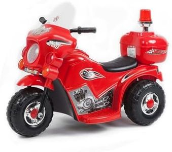 Lenoxx Kids Ride-On Motorcycle - Electric 3-Wheel Motorbike, Rechargeable 6V Battery, 3km/h Speed. Ideal for Ages 2-6, Ideal for Indoor and Outdoor Fun | Red