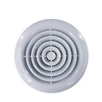 Blauberg UK 4 inch 100 mm White Circular Ceiling Mounted Air Vent Grille Cover Round Ventilation Extract and Supply Valve Diffuser Fly Net Easy Installation UV Resistant Plastic