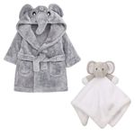 Baby Dressing Gown & Comforter Set - Baby Winter Gift Set, Elephant Robe & Comforter For Baby Boys & Baby Girls, Gender Neutral Baby Gift for Gender Reveal, Perfect For Baby Hamper, 0-6 Months