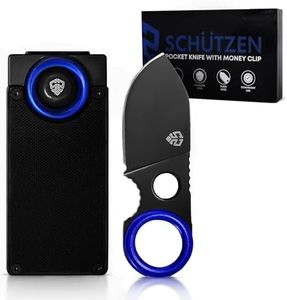Schützen Pocket Money Clip With Knife - Titanium Money Clip With Quick Release Pocket Knife For Men - Durable Slim Money Clip - Lightweight Tactical Pocket Knife - Everyday Carry Men Accessories