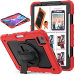 DuraSafe iPad 10.9 inch 2022 10th Generation Rugged Cover A2696 MPQ13HN/A MPQ33HN/A MPQ03HN/A MPQ23HN/A A2757 MPQ93HN/A MPQC3HN/A A2777 MPQ83HN/A MPQA3HN/A MQ6K3HN/A MQ6L3HN/A - Red