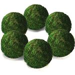 Qingbei Rina Moss Balls Decorative, Large Green Moss Balls for Bowls, 4 Inch Set of 6, Fake Moss Decorative Balls, Vase Fillers for Centerpiece, St Patricks Day Gifts for Home Decor