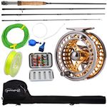 Sougayilang Fly Fishing Rod Reel Combos with Lightweight Portable Fly Rod and CNC-machined Aluminum Alloy Fly Reel,Fly Fishing Complete Starter Package