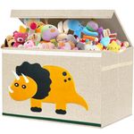 VERONLY Large Kids Toy Storage Box for Boys,Girls,Foldable Toy Chest Organizer Container Bin Trunk for Toddler, Children and Baby Nursery (Dinosaur)