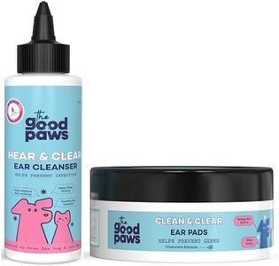 The Good Paws Ear Care Combo for Dogs & Cats | Clean & Clear Ear Pads (50 Wipes) + Hear & Clear Ear Cleanser (100ml) | Prevents Infections, Reduces Itching & Wax | Chamomile, Neem & Salicylic Acid