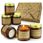 6 Pack Candles Gifts Set for Women, Home Scented Candle Amber Fig Rose Mint, Jar Candles Presents for Mom Her Woman Stress Relief, Set Birthday Weddings Present, Deep Sleep Candles