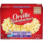 Orville Redenbacher's Movie Theater Butter Microwave Popcorn, 3.29 Ounce Classic Bag, 12-Count