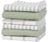 Flat Weave Tea Kitchen Towels - Set of 6 Towels 18 x 28 Inches - 4 Flat Weave Towels for Cooking & Drying Dishes, 2 Tea Towels for Spills & Kitchen Messes (Sage)