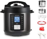 AGARO Imperial Electric Pressure Cooker, 6 litre, 14 Pre-Set multi Cooking Functions, Adjustable Pressure, Timer, Stainless Steel Pot, Pressure Cook, Slow Cook, Saute & More, Black, Outer Lid