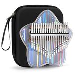 Beveetio Clear Kalimba Thumb Piano With Eva Protective Case, Transparent Crystal Kalimba 17 Key, Musical Instrument Gifts For Kids, Star Finger Piano, Acrylic Mbira…