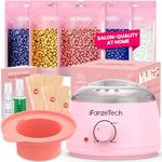 Waxing Kit for Women & Men: Hard Wax Kit with Wax Melt Warmer & Wax Pot, 5x100g Waxing Beads for At-Home Hair Removal on Brazilian Bikini, Legs,Face, Body & Sensitive Skin, Beginner Friendly