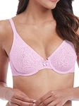 Wacoal Women's Halo Lace Underwire Bra, Lilac Snow, 36E