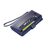 ZCDAYE Wallet Case for iPhone 6 6S,Premium PU Leather [Magnetic Closure][Card Slots][Kickstand][Zipper Pocket] Handbag Soft TPU Flip Cover Case for iPhone 6/6S - Blue