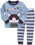 VAENAIT BABY Kids Boy Long Sleeve Cotton Sleepwear Pajamas 2pcs Set Snug Huskey 2T/S