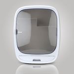 Nayasa Plastic Oval Bath Cabinet | Storage Box Cabinet | Storage Unit Cabinet | Semi Transparent Magnet Closer Door | Bathroom Cabinet | 10 cm x 11 cm x 37 cm | Grey