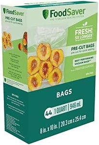 FoodSaver Precut Vacuum Sealer Bags for Airtight Food Storage and Sous Vide Cooking, BPA-Free, 1 Quart, 44 Count