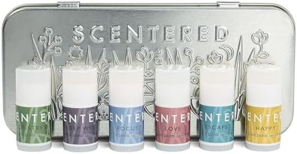 Scentered Aromatherapy Essential Oils Balm Gift Set - Discovery Tin: Sleep Well, De-Stress, Focus, Escape, Happy - All-Natural Blends - Lavender, Chamomile, Ylang Ylang, Rosemary