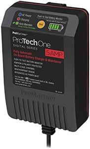 ProMariner ProTechOne Digital Series 5 Amp Fully Automatic On-Board Battery Charger and Maintainer with Integrated AC Inlet, 24105,Black