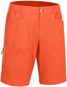 Little Donkey Andy Men's Hiking Cargo Shorts with 9 Pockets Lightweight Water-Resistant Quick Dry Golf Travel Shorts Vermillion Orange XL