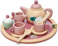 Tender Leaf Toys Birdie Wooden Tea Set in Pink - Promote Pretend Play and Imaginative Development for Children 3+