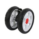 uxcell uxcell155mm Diameter Plastic Double Wheel Stroller Swivel Pulley Roller for 25mm Tube