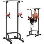 RELIFE REBUILD YOUR LIFE Power Tower Pull Up Bar Workout Dip Station for Home Gym Strength Training Fitness Equipment (Red)