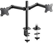 HUANUO Dual Monitor Stand for 13-30 Inch Screens, Adjustable Dual Monitor Arm with Tilt Swivel Rotate,10KG per Arm, Double Monitor Stand Fit 75 100 VESA Mount