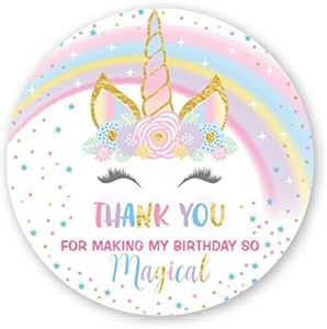Your Main Event Prints Unicorn Birthday Stickers - Unicorn Party Stickers - Unicorn Thank You Favor Stickers - 50 Count