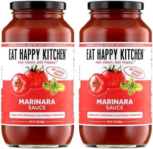Eat Happy Kitchen Marinara Sauce – Made with Premium California Tomatoes & Extra Virgin Olive Oil – No Sugar Added, No Seed Oils, No Fillers, Gluten Free, 25 oz (Pack of 2)