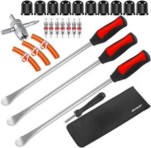 WINTOWIN 14.5" Tire Spoons Tool Set, Professional Tire Changing Kit for Dirt Bike, Motorcycle, Wheelchair, Lawn Mower, Tractor, 3X Tire Spoons, 3X Rim Protectors, Valve Tool,Valve Cores,Valve Cap