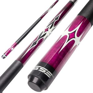 GSE Games & Sports Expert 58" 2-Piece Canadian Maple Hardwood Billiard Pool Cue Sticks for Men/Women, Great for House or Commercial/Bar Use (Purple, 18 Oz)