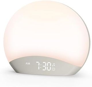 REACHER Sunrise Alarm Clock, Wake Up Light, White Noise Sound Machine, Bedside Lamp, 26 Sleeping Natural Sounds, Dimmable Multicolor Night Light, Timer, Digital Clock for Baby, Kids, Adult