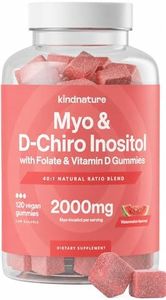 Kind Nature Myo-Inositol & D-Chiro Inositol Gummies with Vitamin D & Folate - Ideal 40:1 Ratio - 30 Day Supply